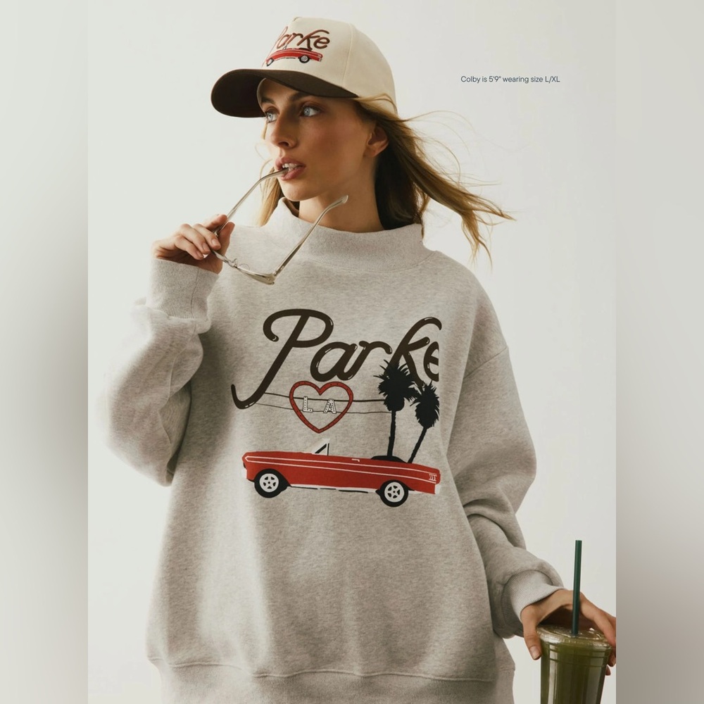 PARKE Fleece Los Angeles Graphic Mockneck - Picture 2 of 5